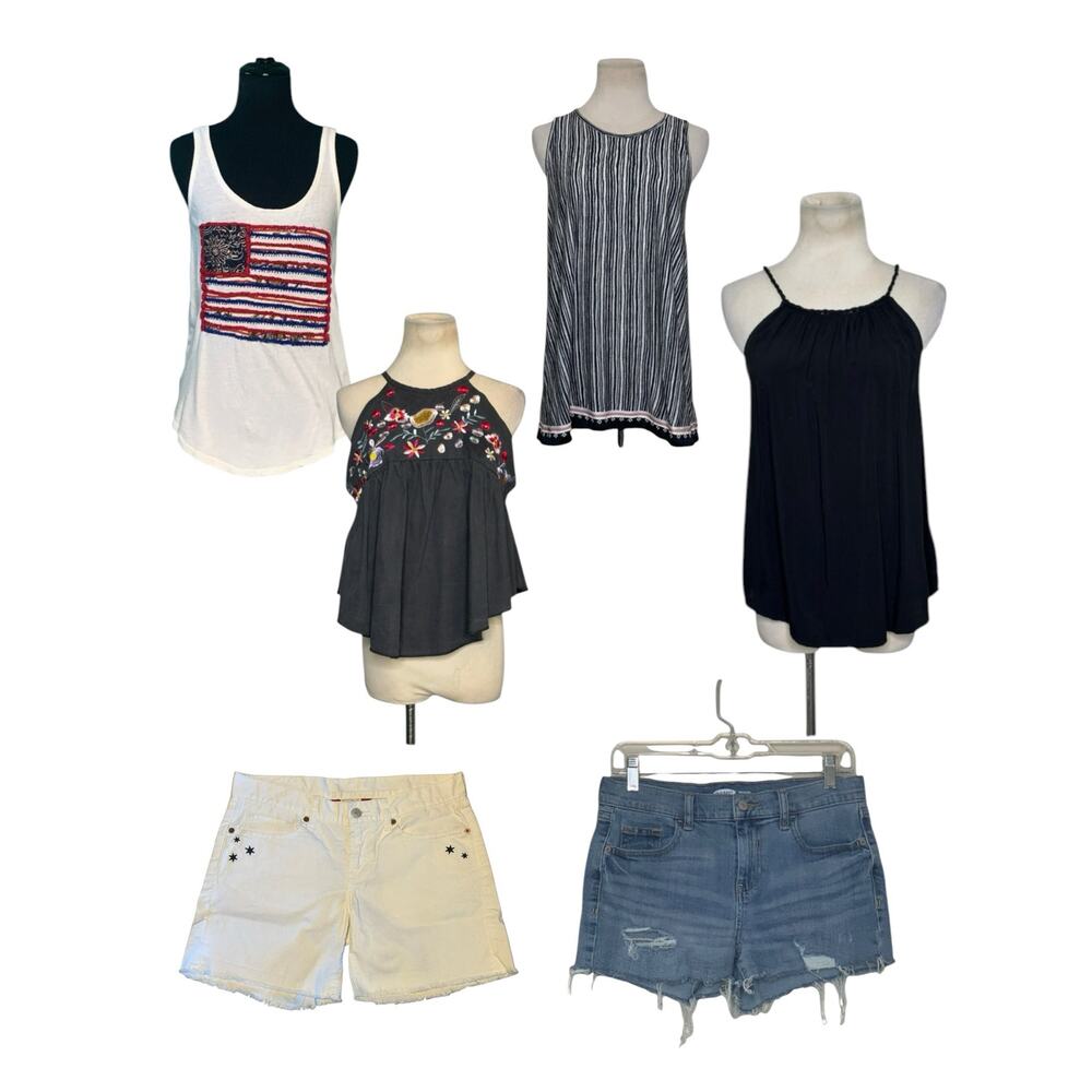 Lucky Brand GAP Summer Bundle Boho Tanks Shorts Festival Casual Mix Size XS/S
